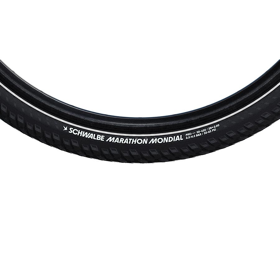 Schwalbe, Marathon Mondial, Hybrid Tire, 700x35C, Folding, Clincher, TravelStar, DoubleDefense, 67TPI, Black