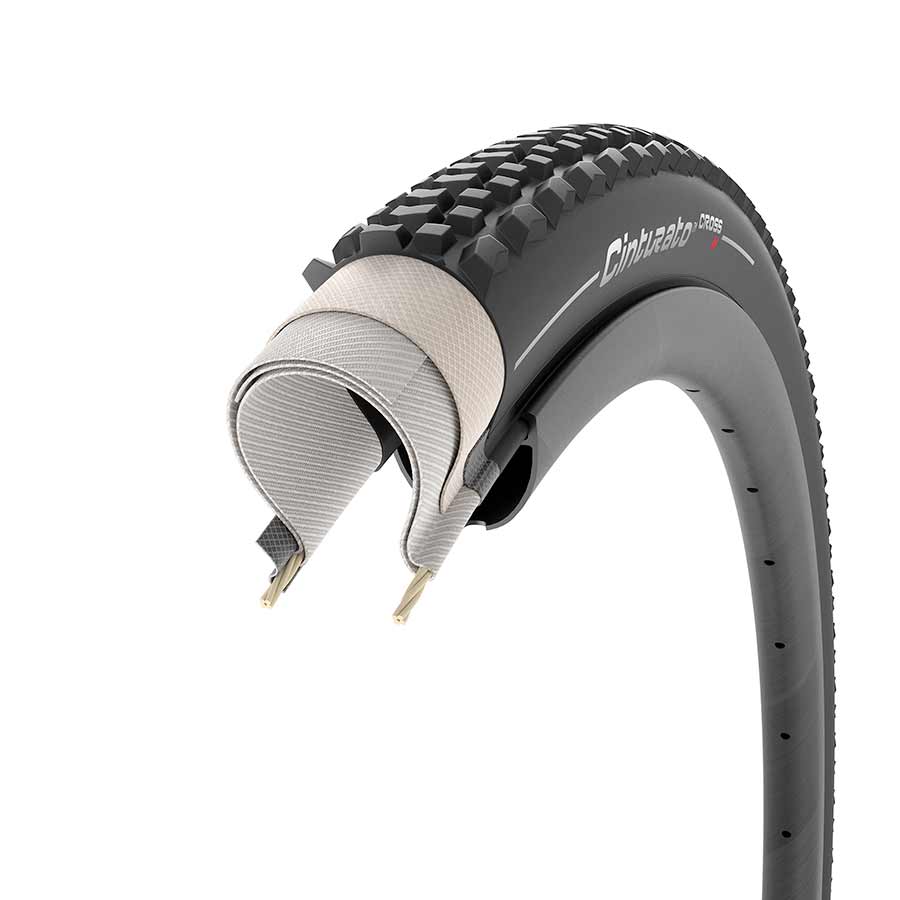 Pirelli, Cinturato Cross H, Gravel Tire, 700x33C, Folding, Tubeless Ready, SpeedGrip, 127TPI, Black