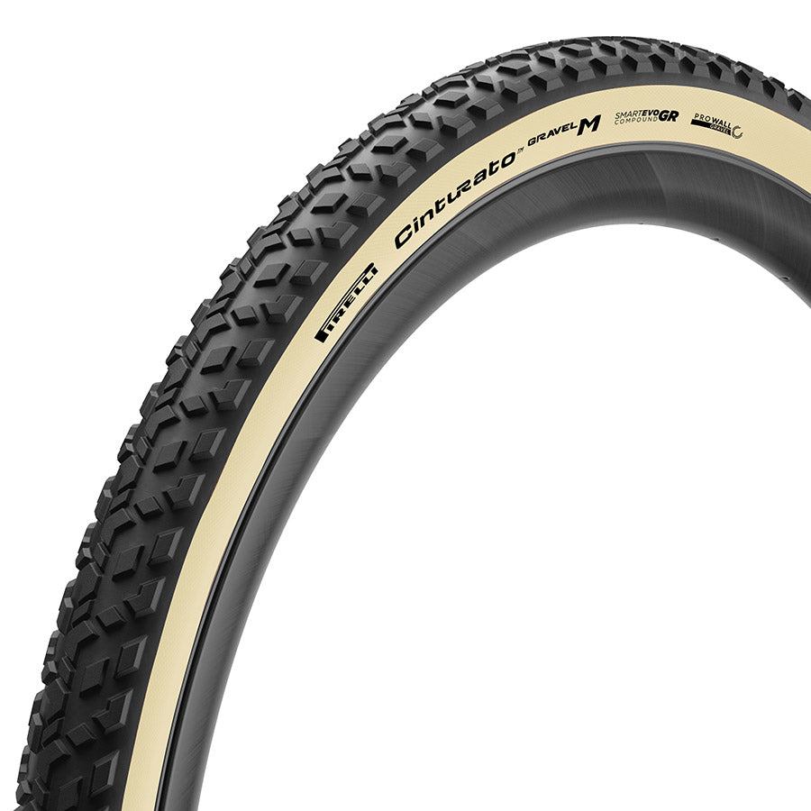 Pirelli, Cinturato Gravel M HP-Line, Gravel Tire, 700x40C, Folding, Tubeless Ready, SmartEVO GR, ProWALL Gravel, 120TPI, White