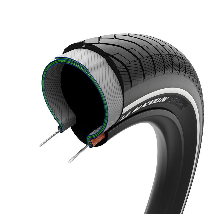 Michelin, City Cargo TT, Hybrid Tire, 20x2.20, Wire, TT, MAGI-X, Cargo Shield, 6x62, Black