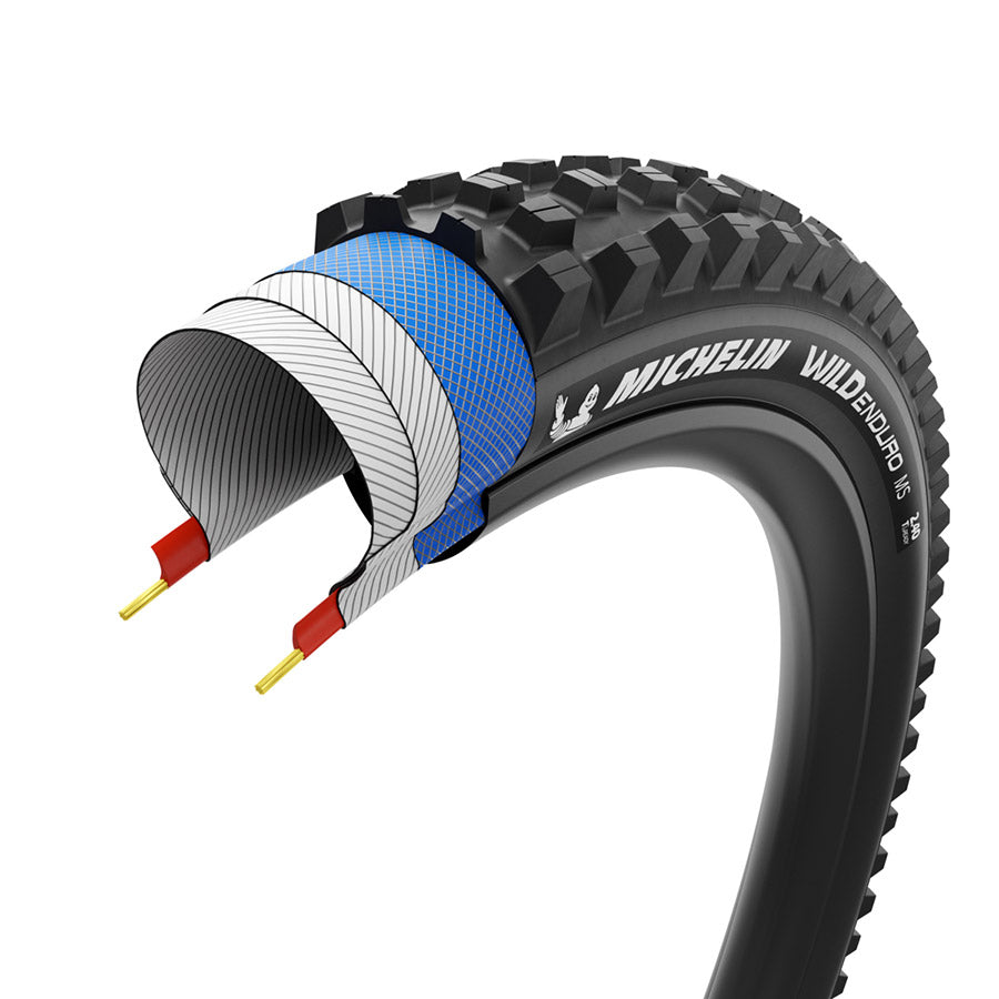 Michelin, WILD ENDURO MS PERF. LINE, Mountain Tire, 27.5x2.40, Folding, Tubeless Ready, MAGI-X, GUM-X, 2x33, Black