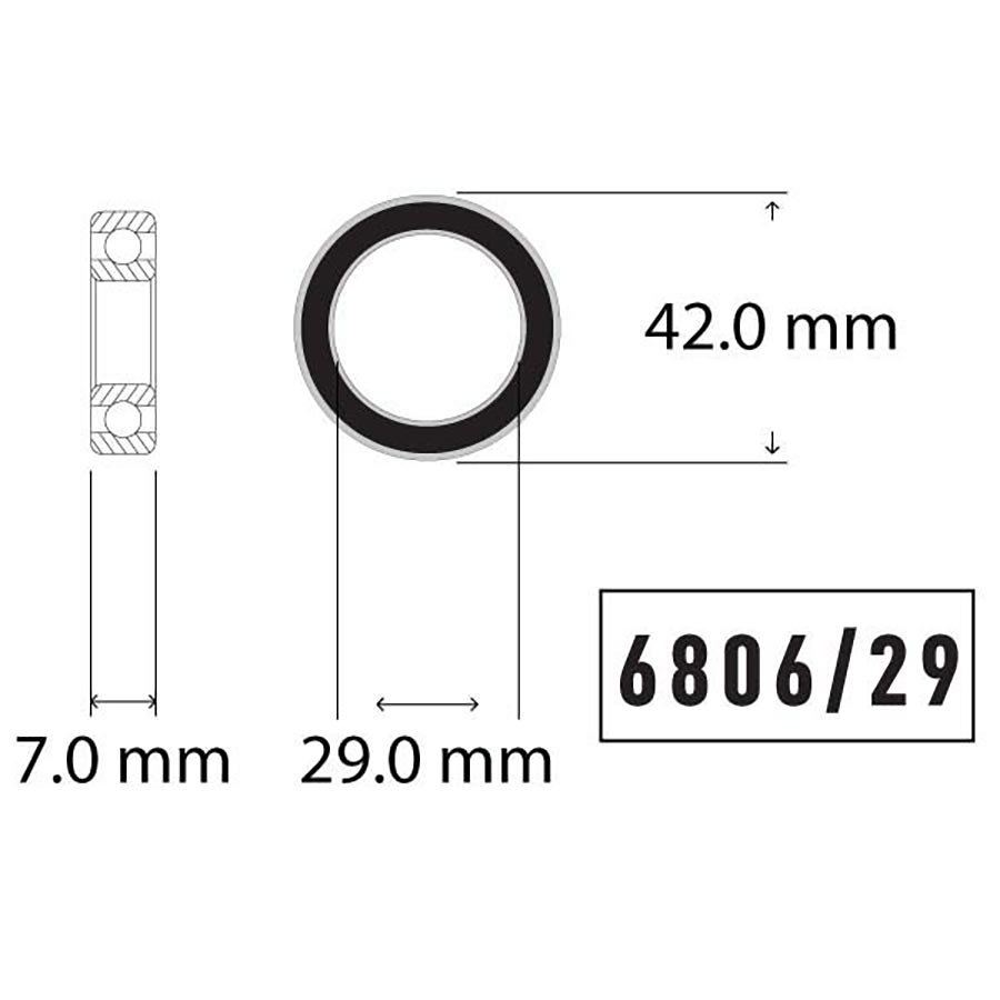 Wheels Manufacturing, SB-6001 sealed bearings, 12x28x8mm, Bag of 2