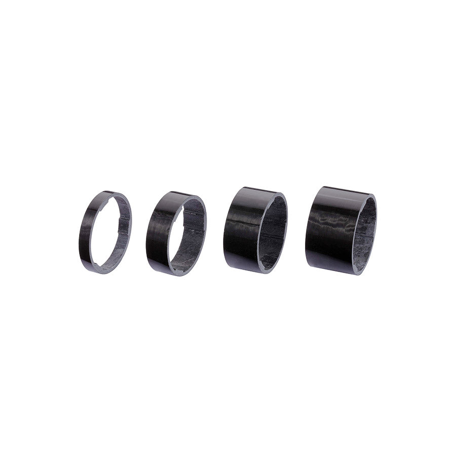 BBB Cycling, BHP-35 UltraSpace, Headset Spacer, 1-1/8'', Height: 5mm/10mm/15mm/20mm, Carbon, Black, 4pcs