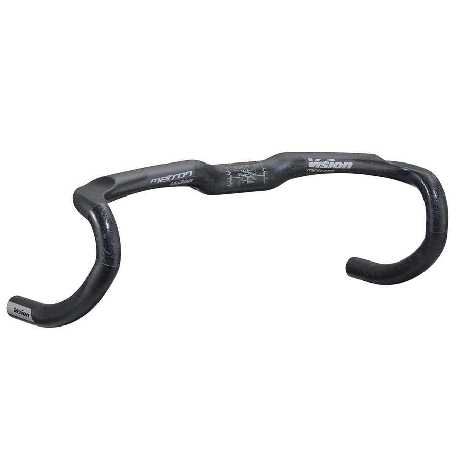 Vision, Metron 4D, Drop Handlebar, Diameter: 31.8mm, 440mm, Drop: 125mm, Reach: 80mm, Black