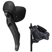 Shimano, GRX ST-RX610/BL-RX610/BR-RX410, Road Hydraulic Disc Brake, Front, Flat mount, 160mm (not included), Black, IRX6103DLF6SC100A