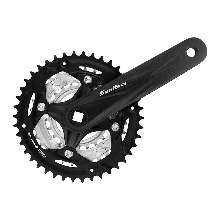 Sunrace, FCM600, Crankset, Speed: 7/8, BCD: 64/104, 22/32/42, Square, 170mm, Black, MTB