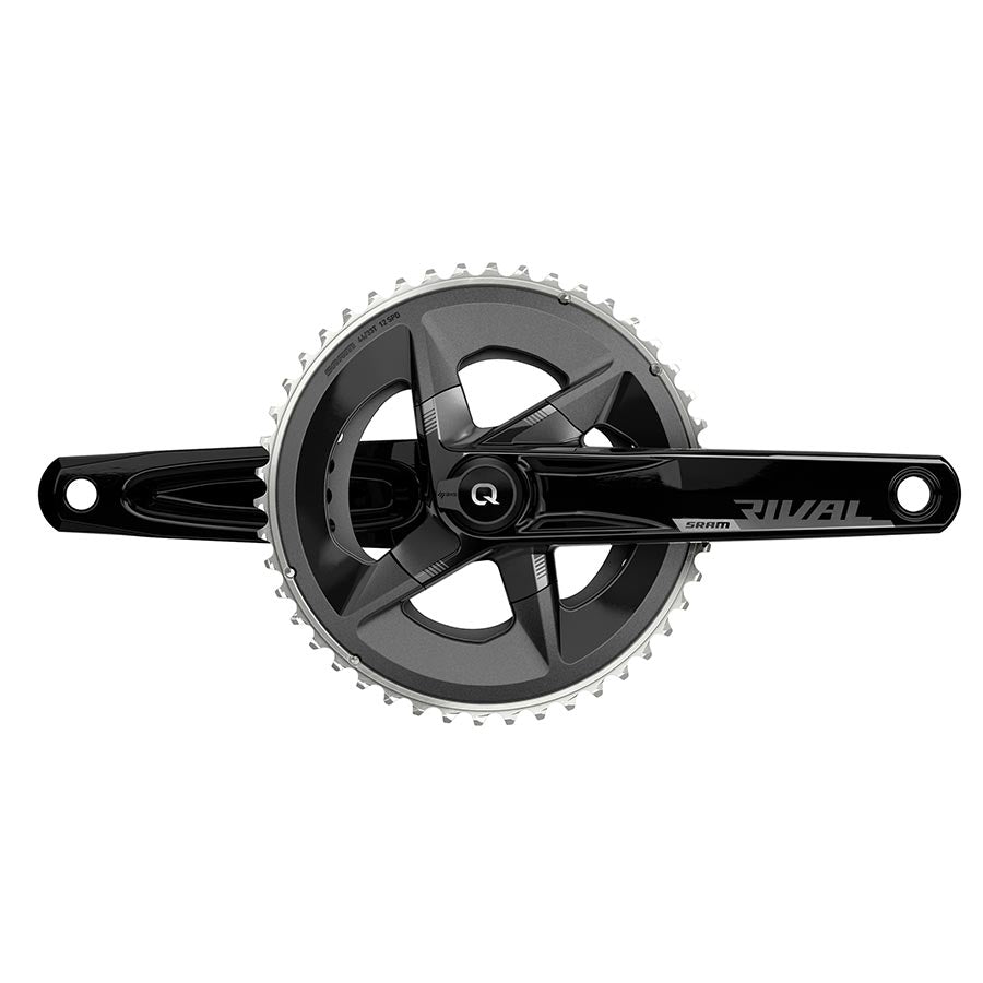 SRAM, Rival D1 Quarq 2x, Power Meter Crankset, Speed: 12, Spindle: 28.99mm, BCD: 107, 48/35, DUB, 172.5mm, Black, Road Disc