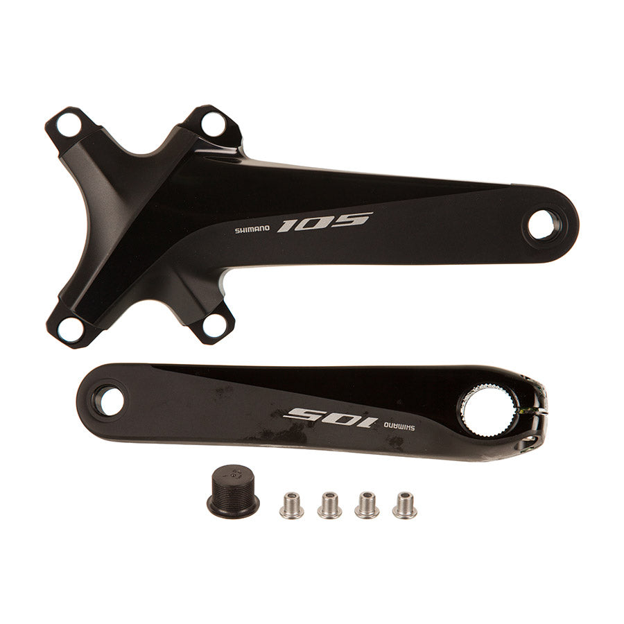 Shimano, 105 FC-R7000, Crankset, Speed: 11, Spindle: 24mm, BCD: 110, No Chainring, Hollowtech II, 160mm, Black, Road Disc, IFCR7000MXXL