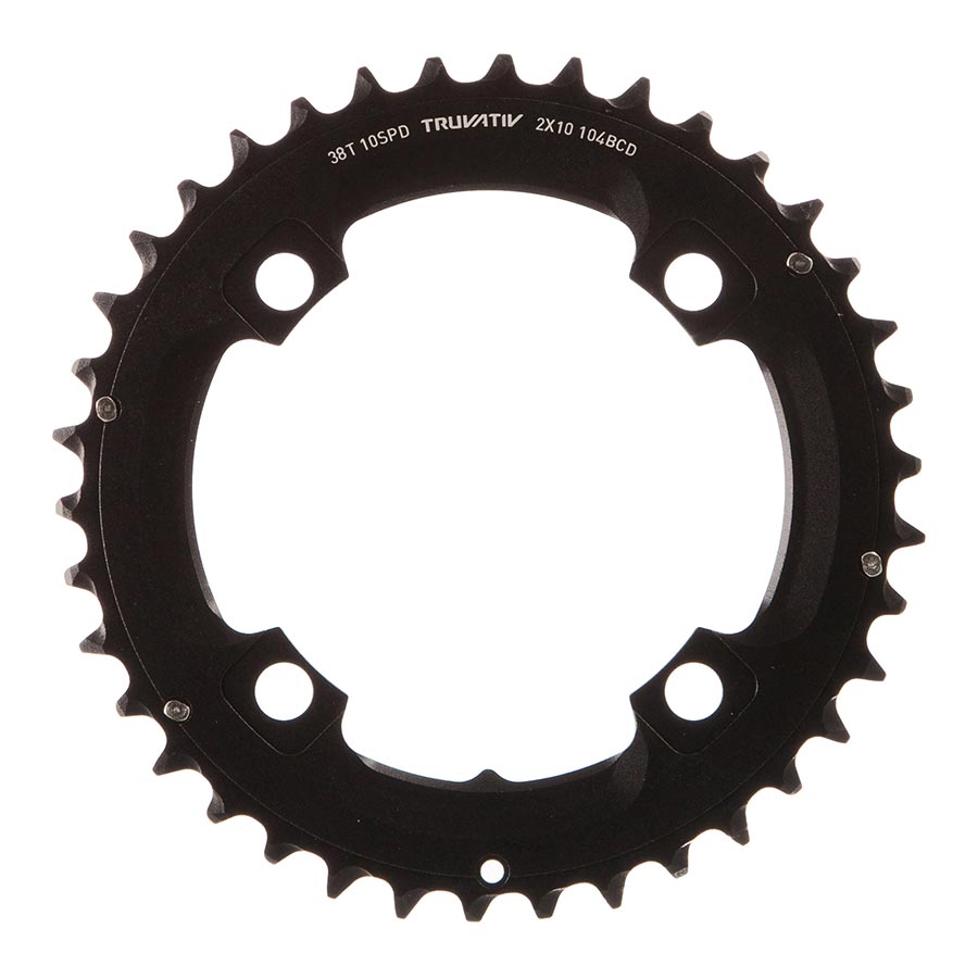 SRAM, 36T, 10 sp, BCD 104mm, 4-Bolt, Pour bashguard, Middle Chainring, For NO-PIN, Aluminum, Black, 11.6215.188.410