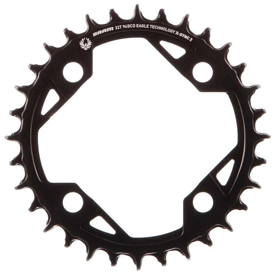 SRAM, X-SYNC 2 94mm Light E-MTB, Chainring, Teeth: 30, Speed: 12, BCD: 94, Bolts: 4, Single, Aluminum, Black