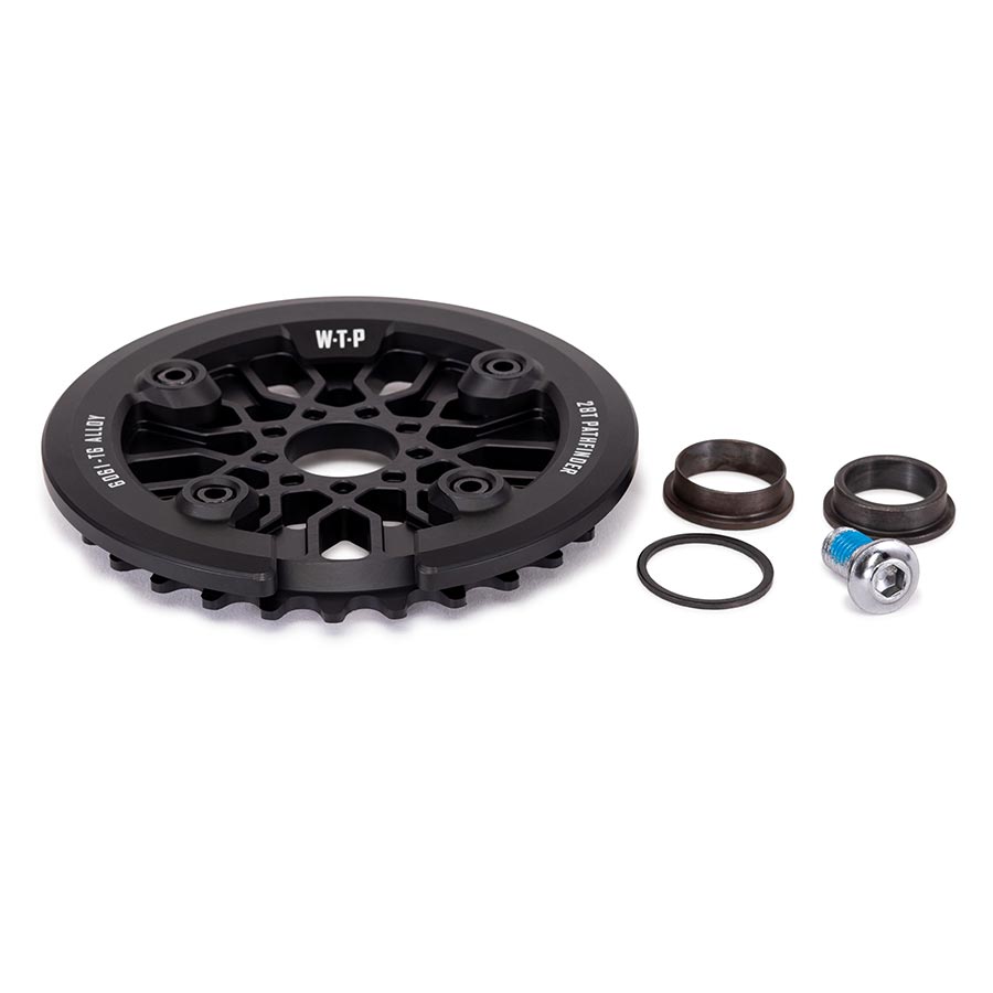 We The People, Pathfinder Guard Combo, Chainring, Teeth: 28, 6061-T6 Aluminum, Black, Set