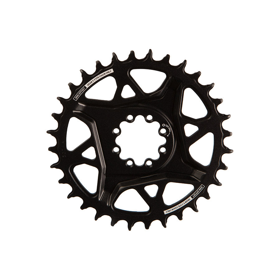 SRAM, S1000 Aluminum 8 Bolt, Chainring, Teeth: 30, Speed: 12, BCD: Direct Mount, Bolts: 8, Aluminum, Black