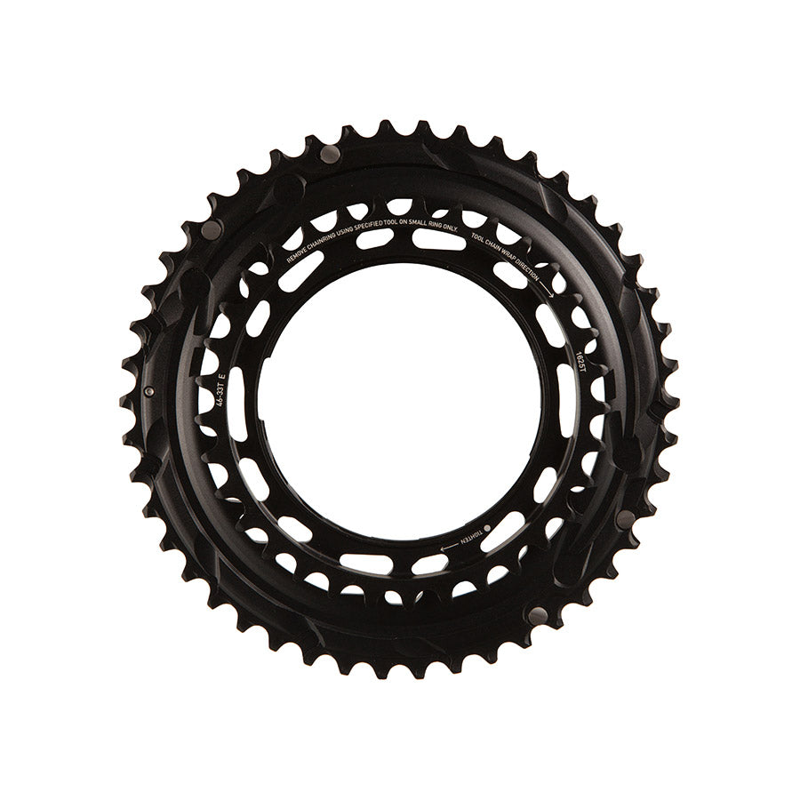 SRAM, Force E1 2x Thread Mount, Chainring, Teeth: 46/33, Speed: 12, BCD: Thread Mount, Black