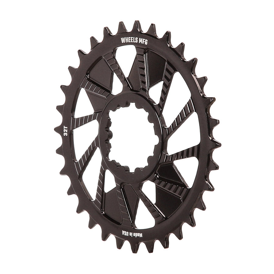 Wheels Manufacturing, 3-Bolt Hyperglide+, Chainring, Teeth: 30, Speed: 12, BCD: Direct Mount SRAM 3 Bolt, Aluminum, Black