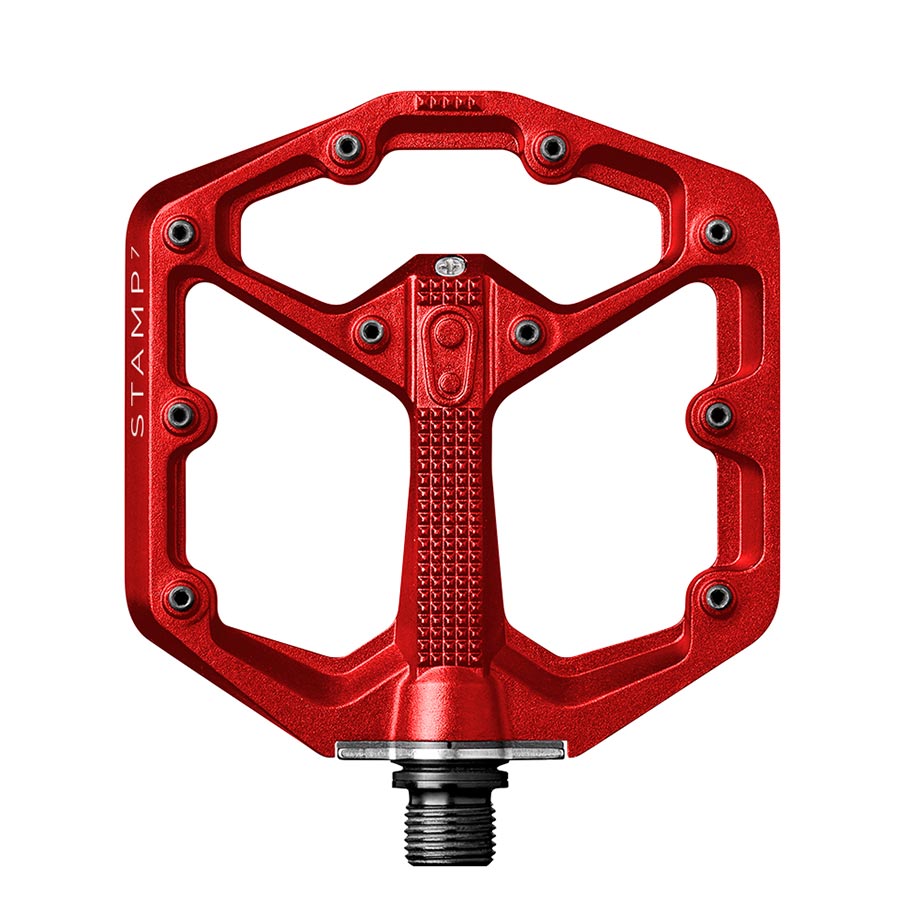 crankbrothers, STAMP 7 Large, Platform Pedals, Body: Aluminum, Spindle: Cr-Mo, 9/16'', Black, Pair