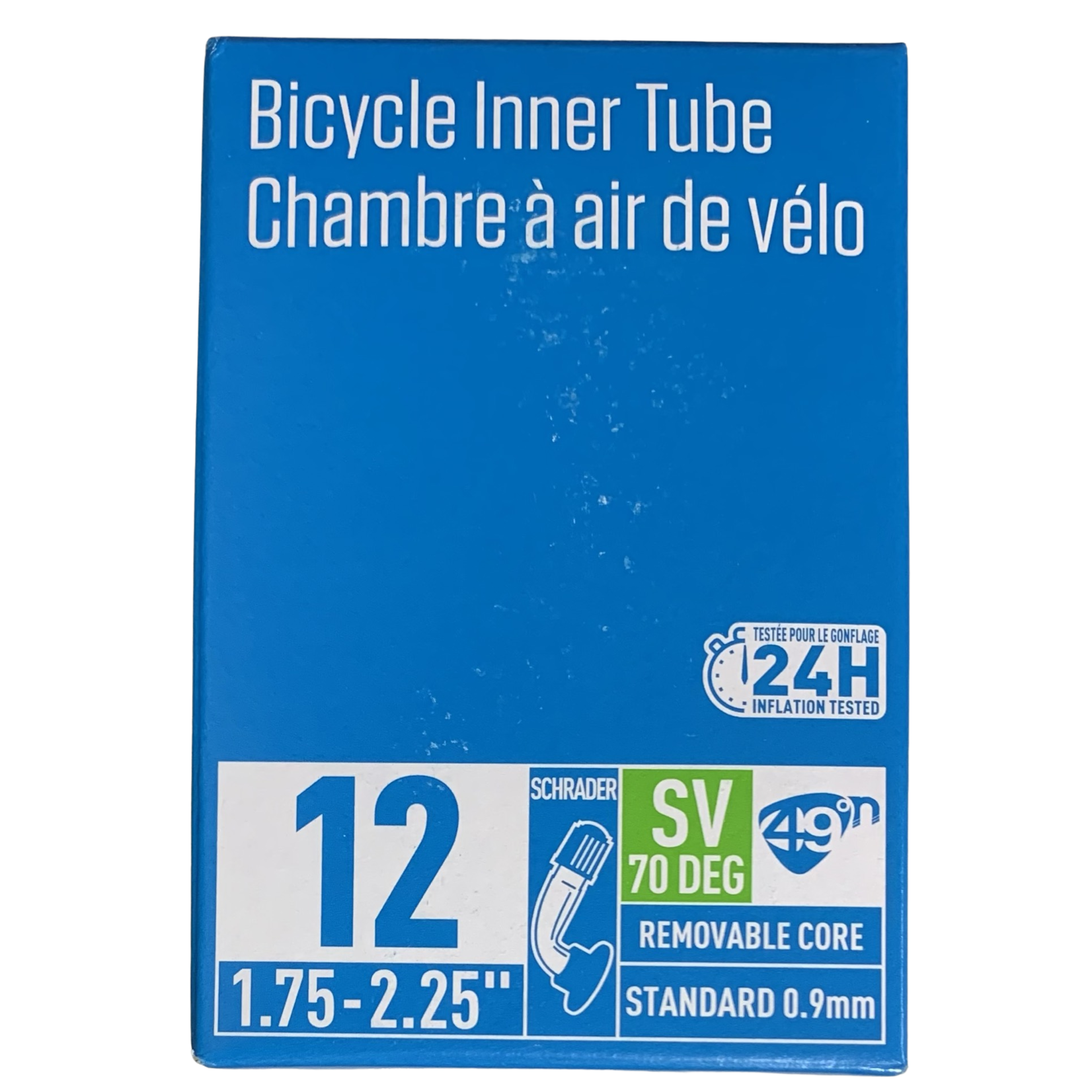 Tube standard 49°N 12" avec valve coudée