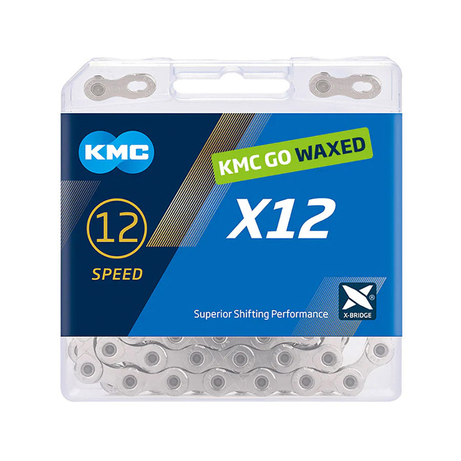 KMC, X12 Wax, Chain, 12 Speed, 5.5mm, 126 Links, Silver