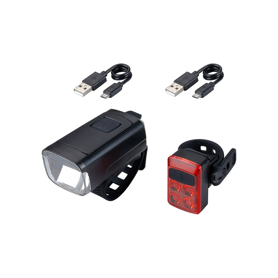 BBB Cycling, BLS-231 Stud50 Combo, Light, Front and Rear, Black, Set