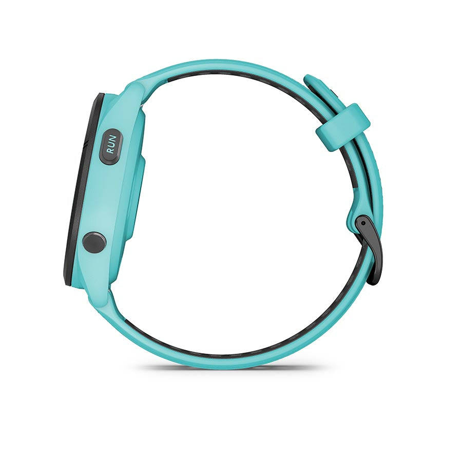 Garmin, Forerunner 265 Music, Watch, Watch Color: Aqua, Wristband: Aqua/Black - Silicone