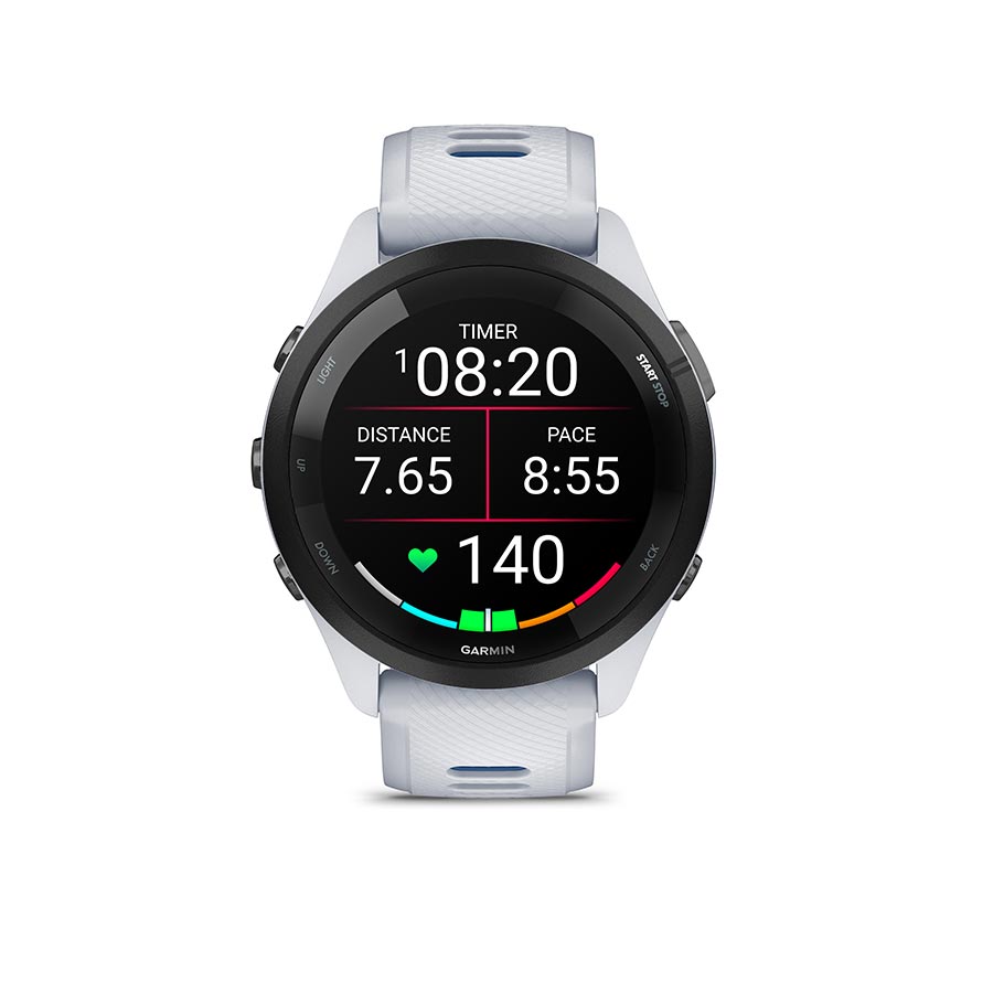 Garmin, Forerunner 265 Music, Watch, Watch Color: Aqua, Wristband: Aqua/Black - Silicone