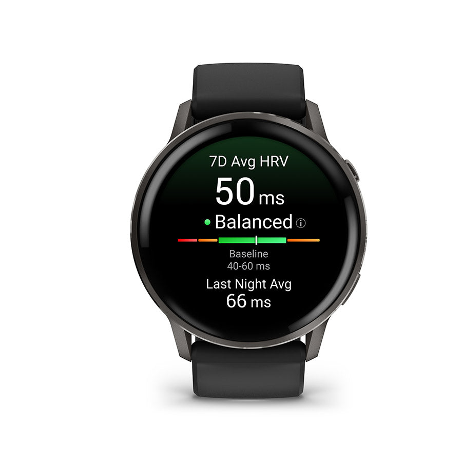 Garmin, Venu 4 45mm, Watch, Watch Color: Slate, Wristband: Black - Silicone