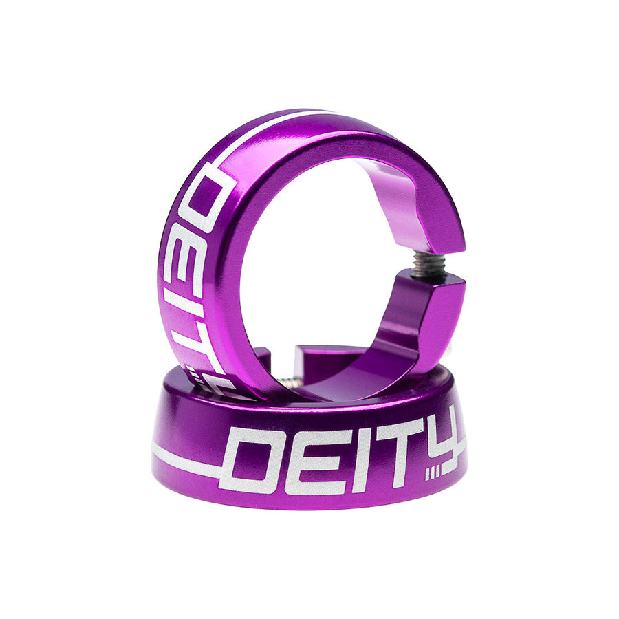 Deity, Grip Clamps for Megattack, Blue, Pair