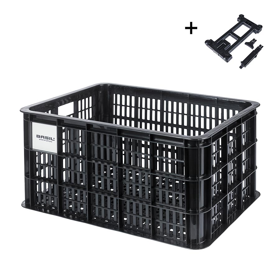Basil, Bicycle Crate L, Basket, Black