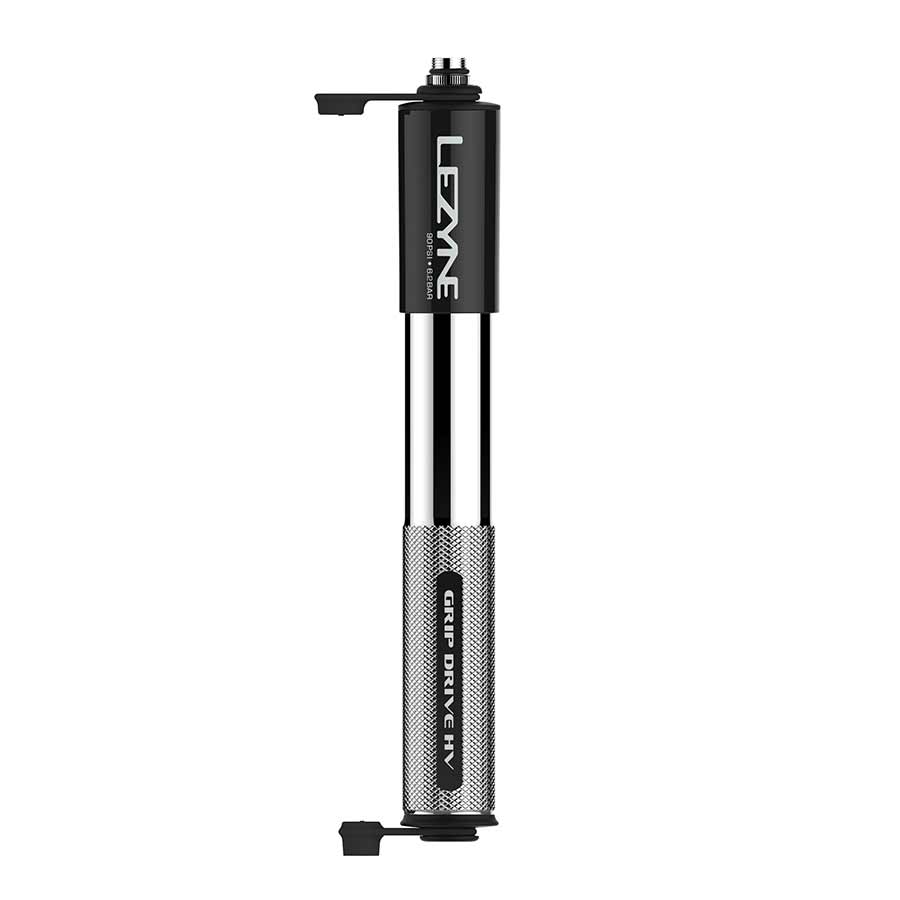 Lezyne, Grip Drive HV, Pump, ABS Flip Chuck, 90PSI, Silver, M, 231mm
