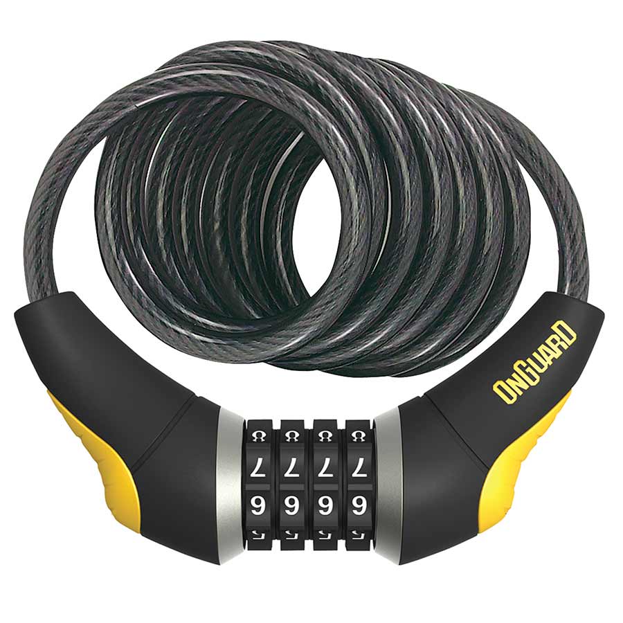 OnGuard, Doberman 8030, Coil cable with combination lock, 15mm x 185cm (15mm x 6')