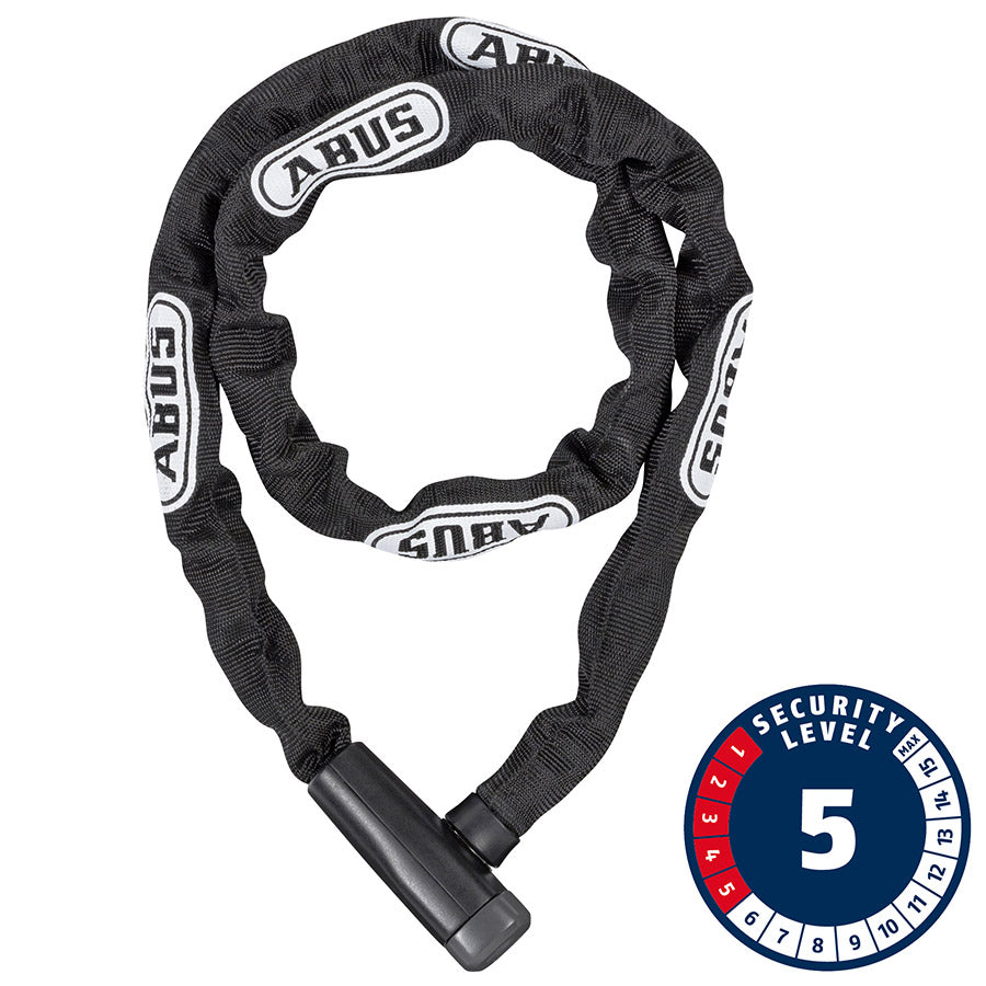 Abus, Steel-O-Chain 5805K Chain with key lock, 5mm x 75cm (5mm x 2.5'), Black