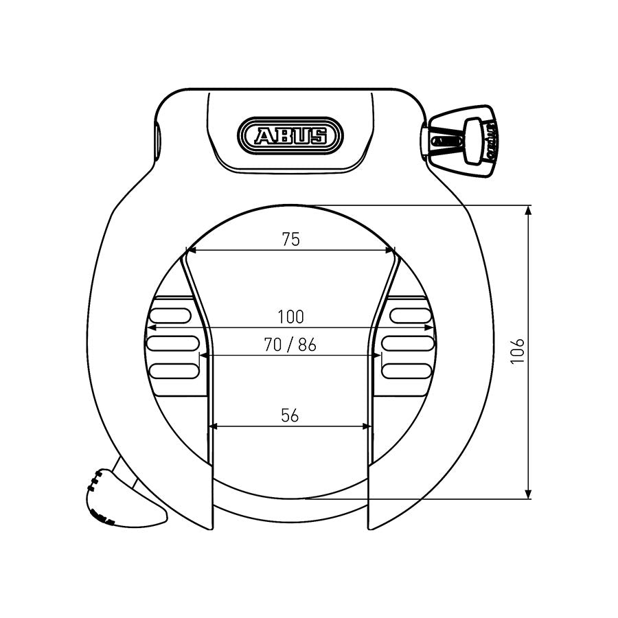 Abus, 4750XL NR Pro Amparo, Frame Lock, Key, Black