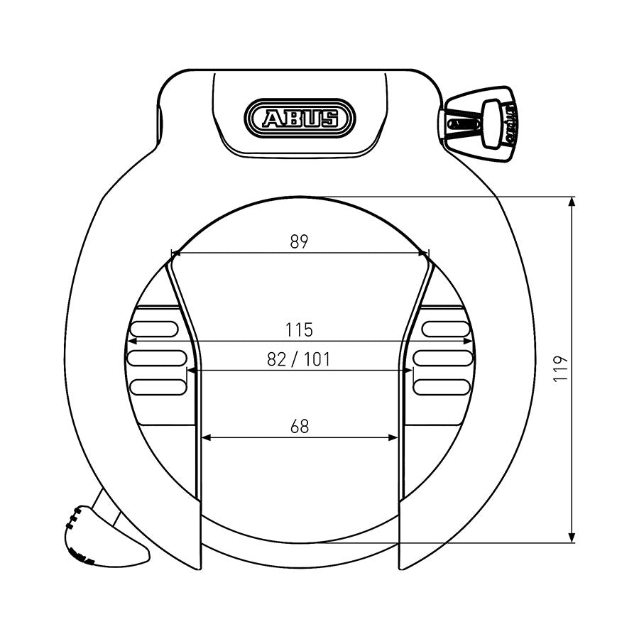 Abus, 4750XL NR Pro Amparo, Frame Lock, Key, Black
