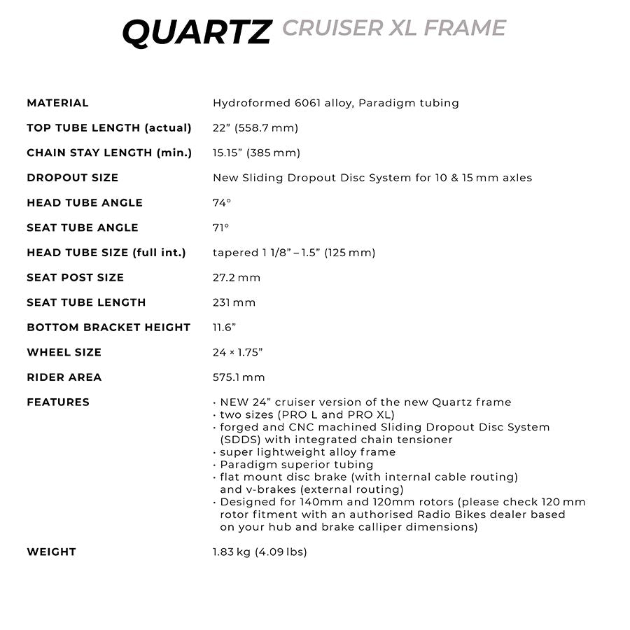 Radio Raceline, Quartz Cruiser XL, Metallic deep red, 22''