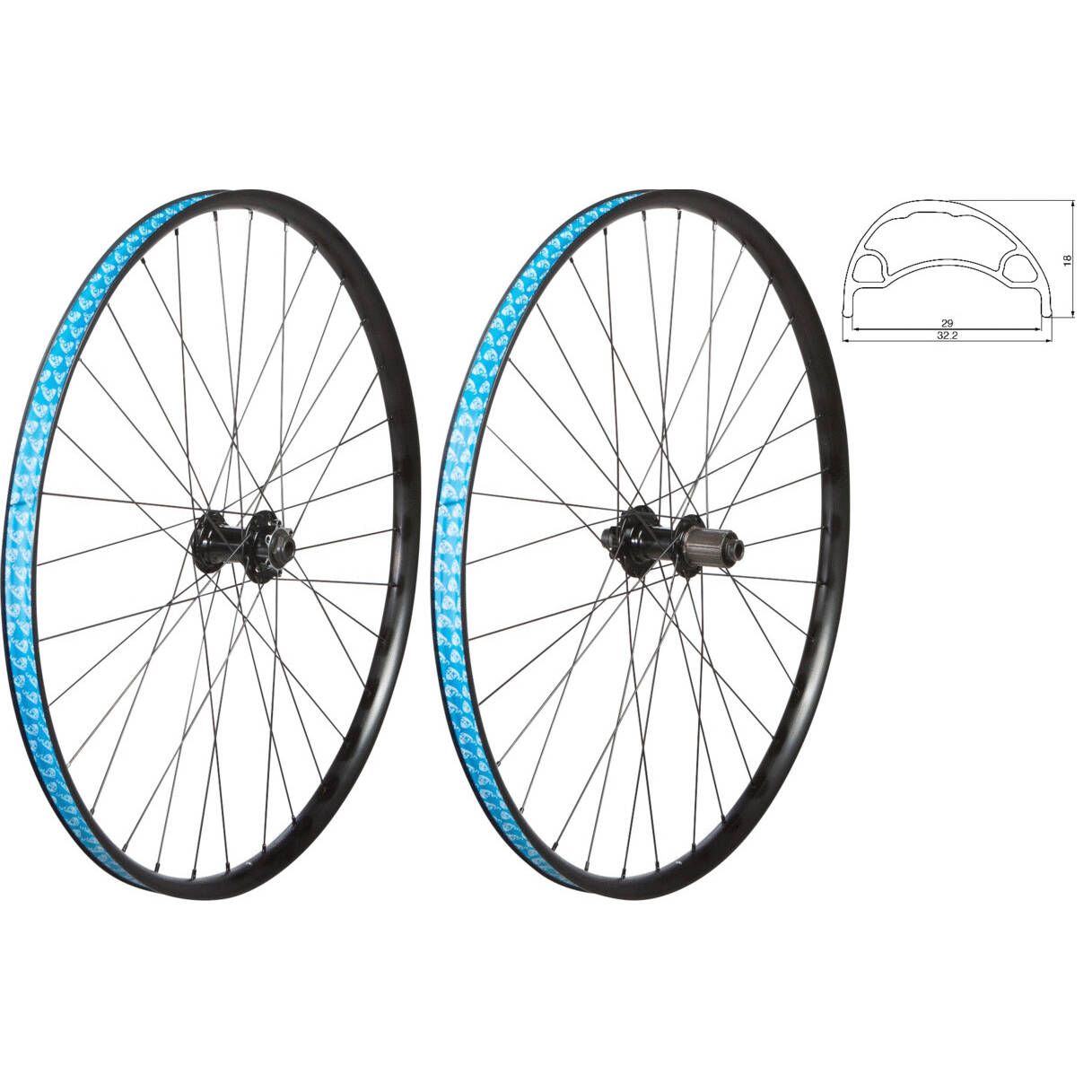 Roue VTT 49°N 29" à frein à disque, fixation 6 boulons/TA