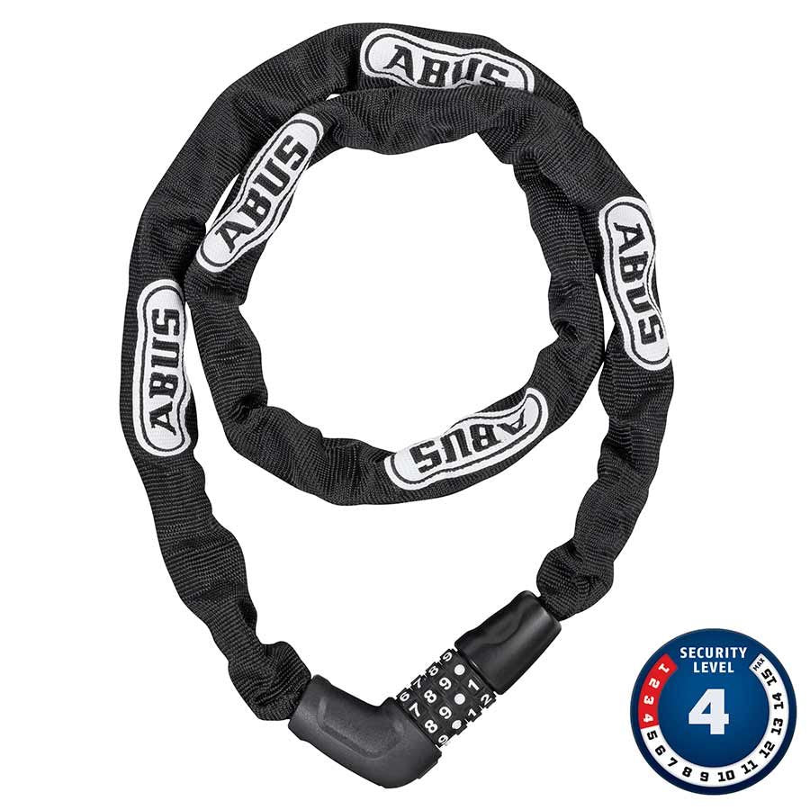 Chaîne Abus Steel-O-Chain 5805C avec cadenas à combinaison, 5 mm x 110 cm (5 mm x 3,6 po), noire